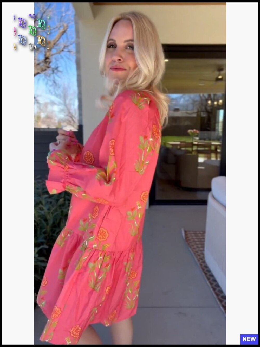 Boho Floral Mini Dress V Neck Puff Sleeve Tiered Ruffle Beach Vacation - Picture 7 of 7